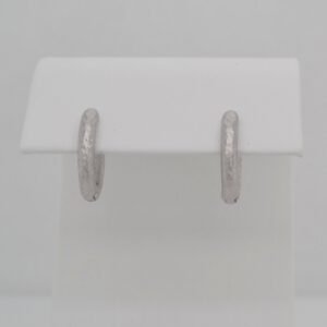 14K Hammered & Brushed Hinged Hoops