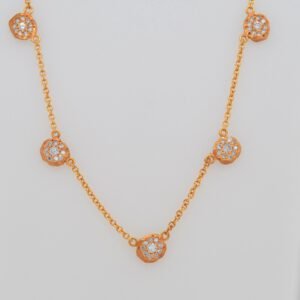 14K Pavé Diamond Hanging Disc Station Chain