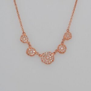 14K Pavé Diamond Disc Station Necklace