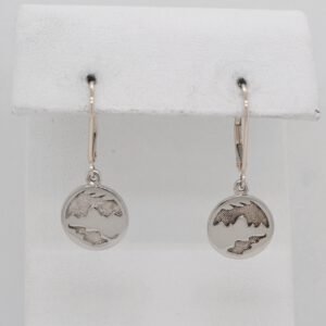 14K White Gold Teton Solid Dangle Earrings