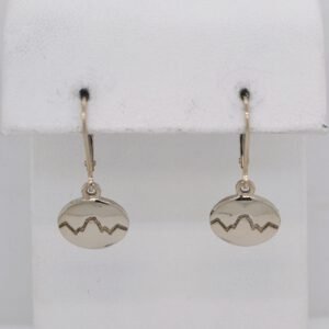 14K White Gold Teton Small Oval Dangle Earrings
