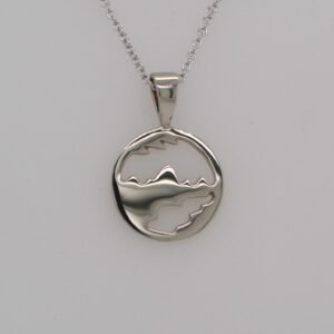 14K White Gold Teton Cut Out Pendant