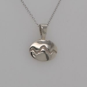 14K White Gold Teton Oval Pendant