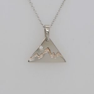 14K White Gold Diamond Teton Triangle Pendant