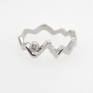 Sterling Silver Diamond Teton Silhouette Ring