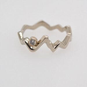 14K White Gold Diamond Teton Silhouette Ring