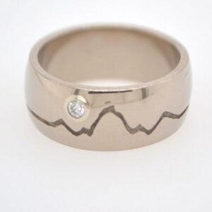 14K White Gold Diamond Teton Band