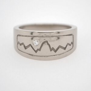Sterling Silver Diamond Teton Framed Band