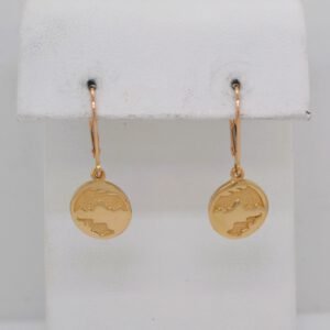 14K Yellow Gold Teton Solid Small Dangle Earrings