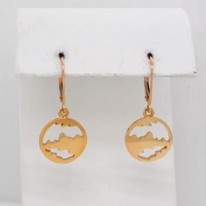 14K Yellow Gold Teton Cut Out Earrings