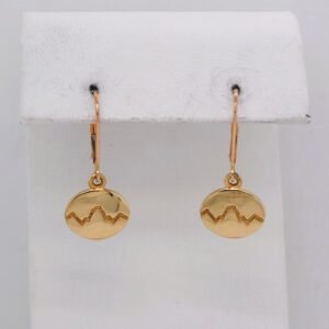 14K Yellow Gold Teton Oval Dangle Earrings