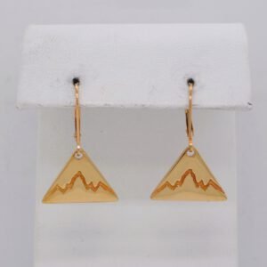 14K Yellow Gold Teton Triangle Dangle Earrings
