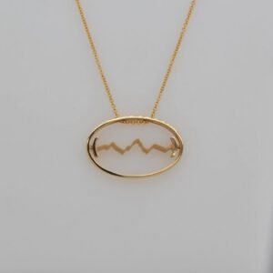 14K Yellow Gold Teton Silhouette Cut Out Pendant