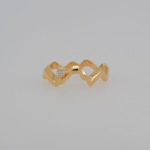 14K Yellow Gold Diamond Teton Silhouette Ring