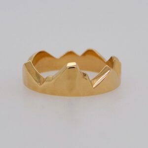 14K Yellow Gold Hammered Teton Layering Ring