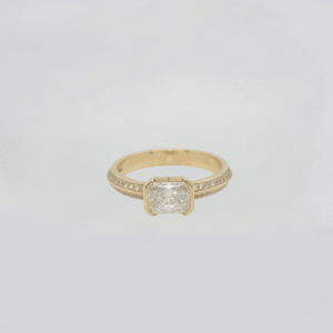 One of a kind 14K Radiant Diamond Ring