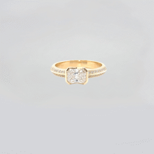 One of a kind 14K Radiant Diamond Ring