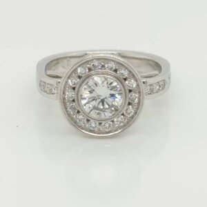 One of a Kind, Platinum Diamond Halo Ring