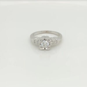 One of a Kind, 14K Square Art Deco Diamond Ring