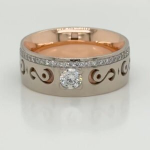 One of a Kind, 14K Vintage Cut-out Diamond Band