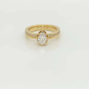 One of a Kind, 18K Oval Diamond Ring