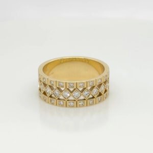 One of a Kind, 18K Diamond Geometric Cut Out Band