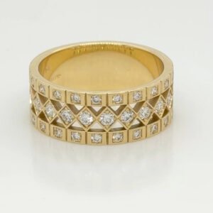 One of a Kind, 18K Diamond Geometric Cut Out Band
