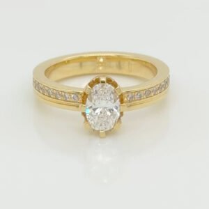 One of a Kind, 18K Oval Diamond Ring