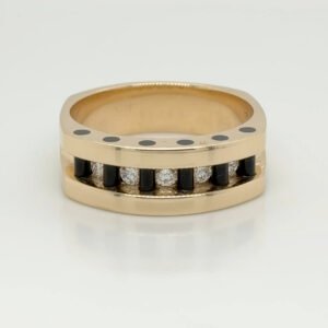 14K Onyx Cylette® & Diamond Band