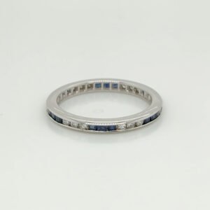14K Sapphire & Diamond Channel Set Eternity Band