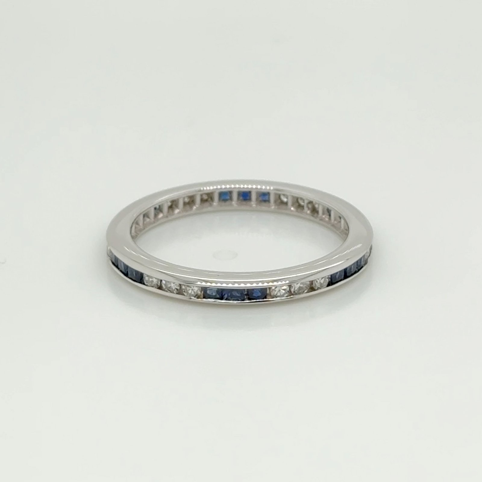 14K Sapphire & Diamond Channel Set Eternity Band