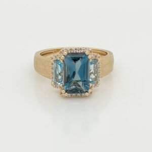 14K London Blue Topaz & Diamond Ring
