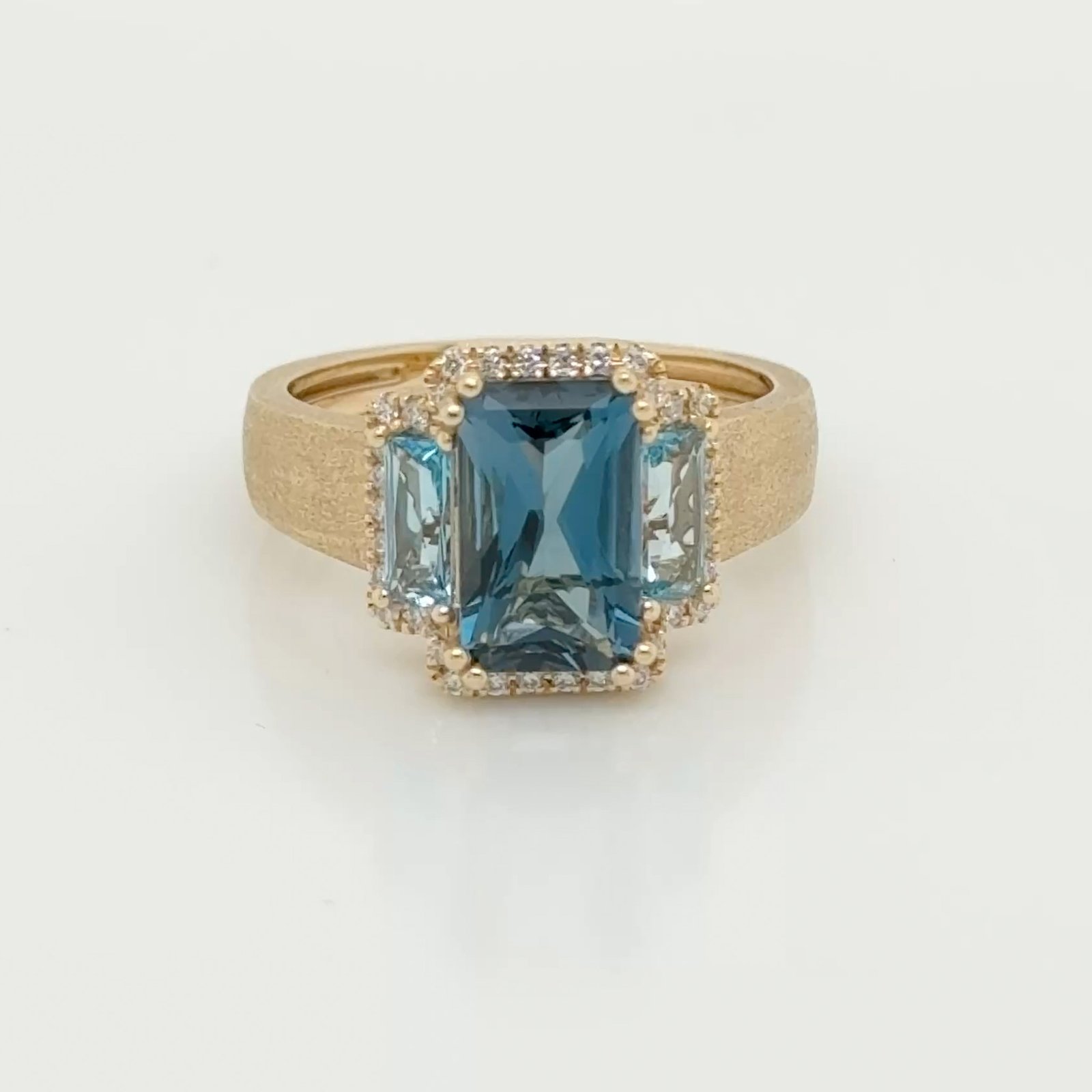 14K London Blue Topaz & Diamond Ring