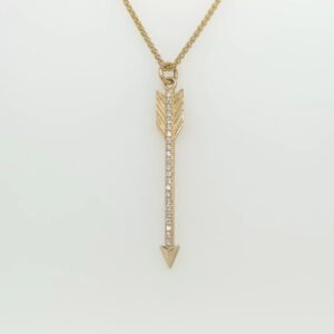 14K Diamond Arrow Charm Pendant