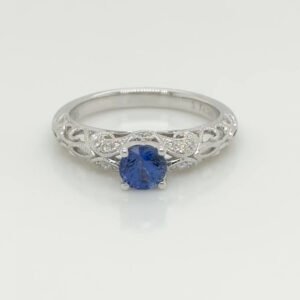 14K Sapphire & Diamond Vintage Ring
