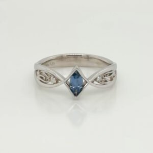 14K Montana Sapphire Diamond Filigree Ring