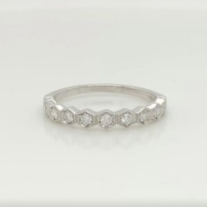 14K Hexagon Diamond Band
