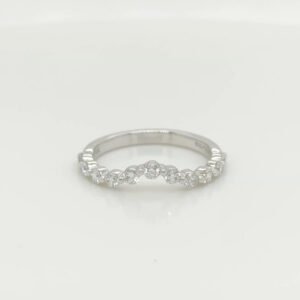 14K Diamond Soft-V Contour Band