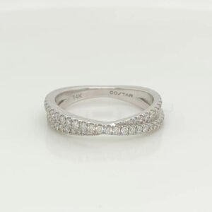 14K Diamond Crossover Band