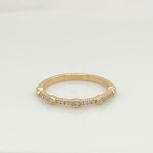 14K Diamond Sculpted Marquise Shaped Band