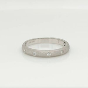 14K Flush Set Diamond Matte Band