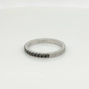 14K Black & White Diamond Split Section Band