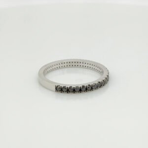 14K Black & White Diamond Split Section Band