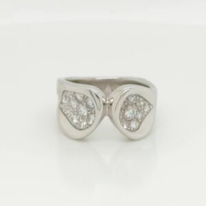 Platinum Pavé Diamond Curved Wide Band