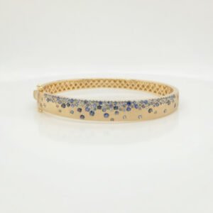 14K Sapphire Confetti Hinged Bangle