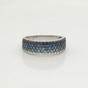 14K Ombre Sapphire & Diamond Pavé Band