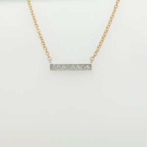 14K Dainty Suspended Diamond Bar Necklace