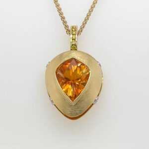 One of a Kind, 18K Citrine, Diamond & Yellow Diamond Pendant