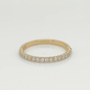 14K Classic Diamond Half-round Band