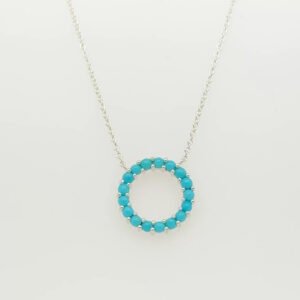 Sterling Silver Turquoise Open Circle Necklace